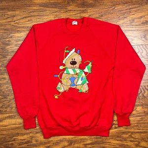 Vintage Christmas teddy bear sweatshirt
